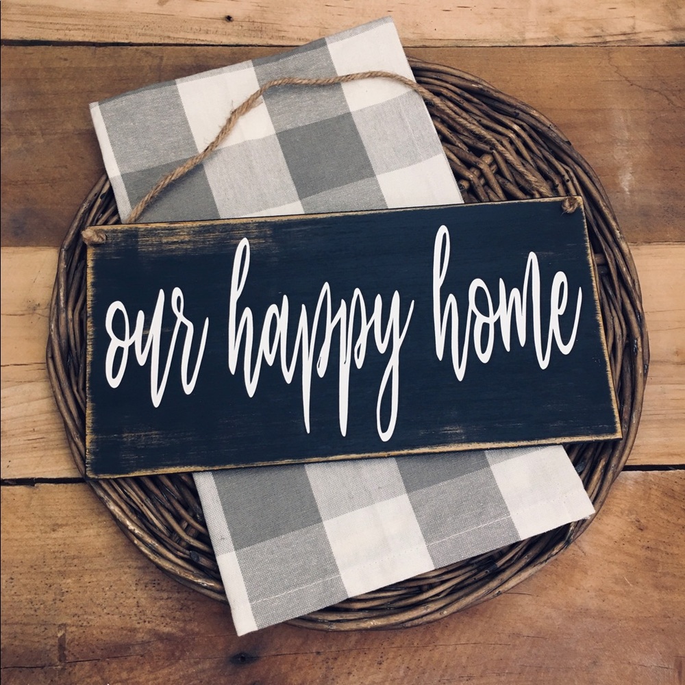 π2/$30!π Our Happy Home- Wood Painted Sign - Picture 3 of 5